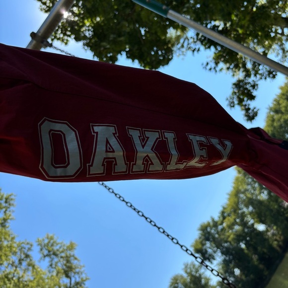 Oakley Jacket Mens XXL Nylon Icon Coach Sleeve Spellout Lightweight Buttons NEW - Picture 6 of 11